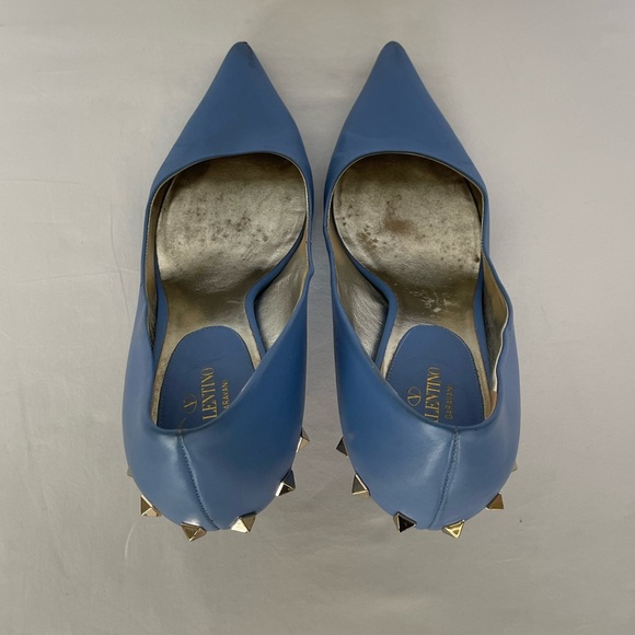 Authentic Valentino Garavani Blue leather Rockstud heels size 40 - Picture 15 of 16